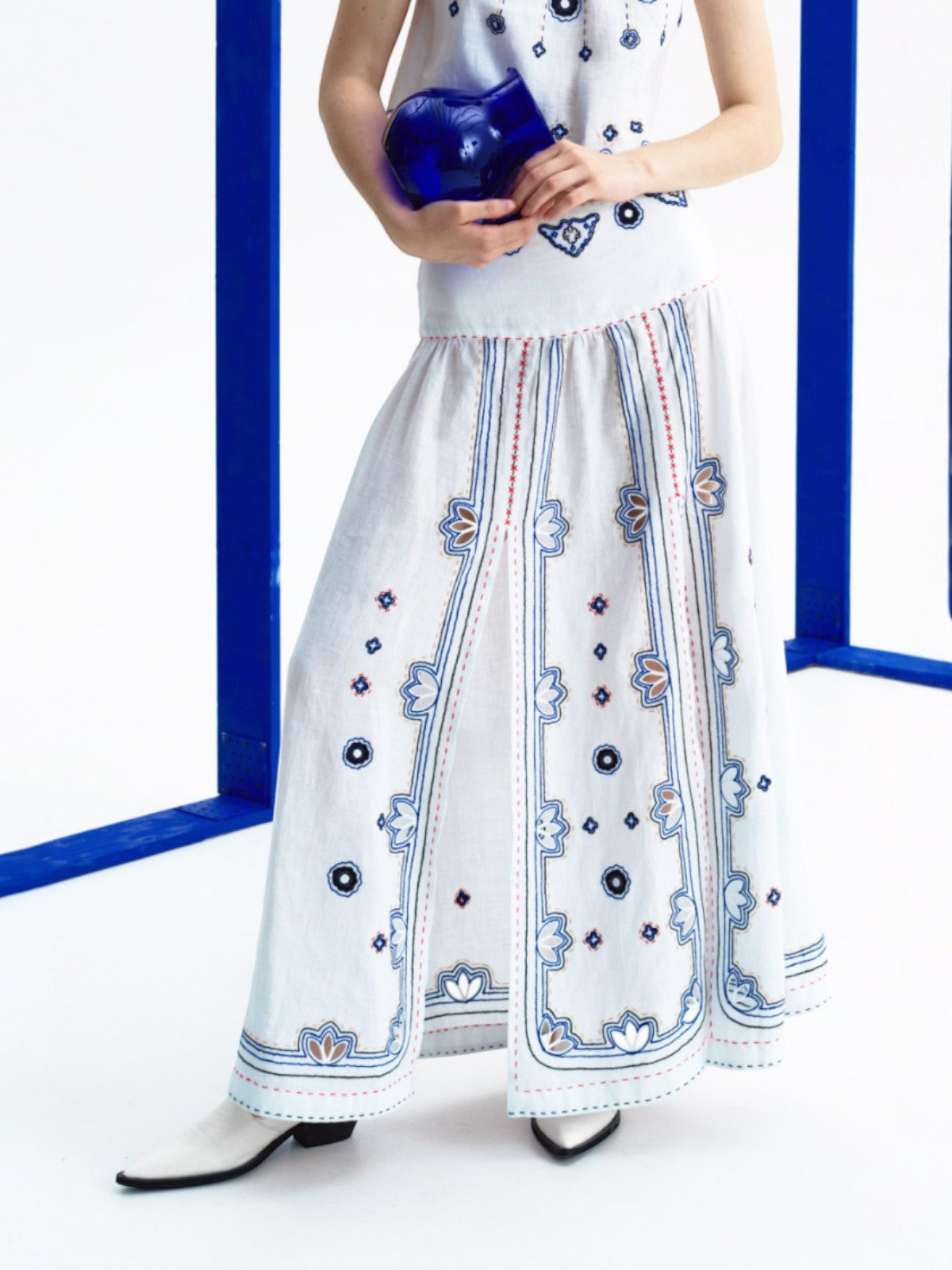 Check Mate Skirt | White Check Mate Skirt | White