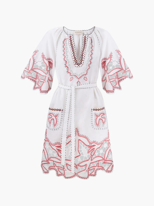 Flying Home Short Dress | White