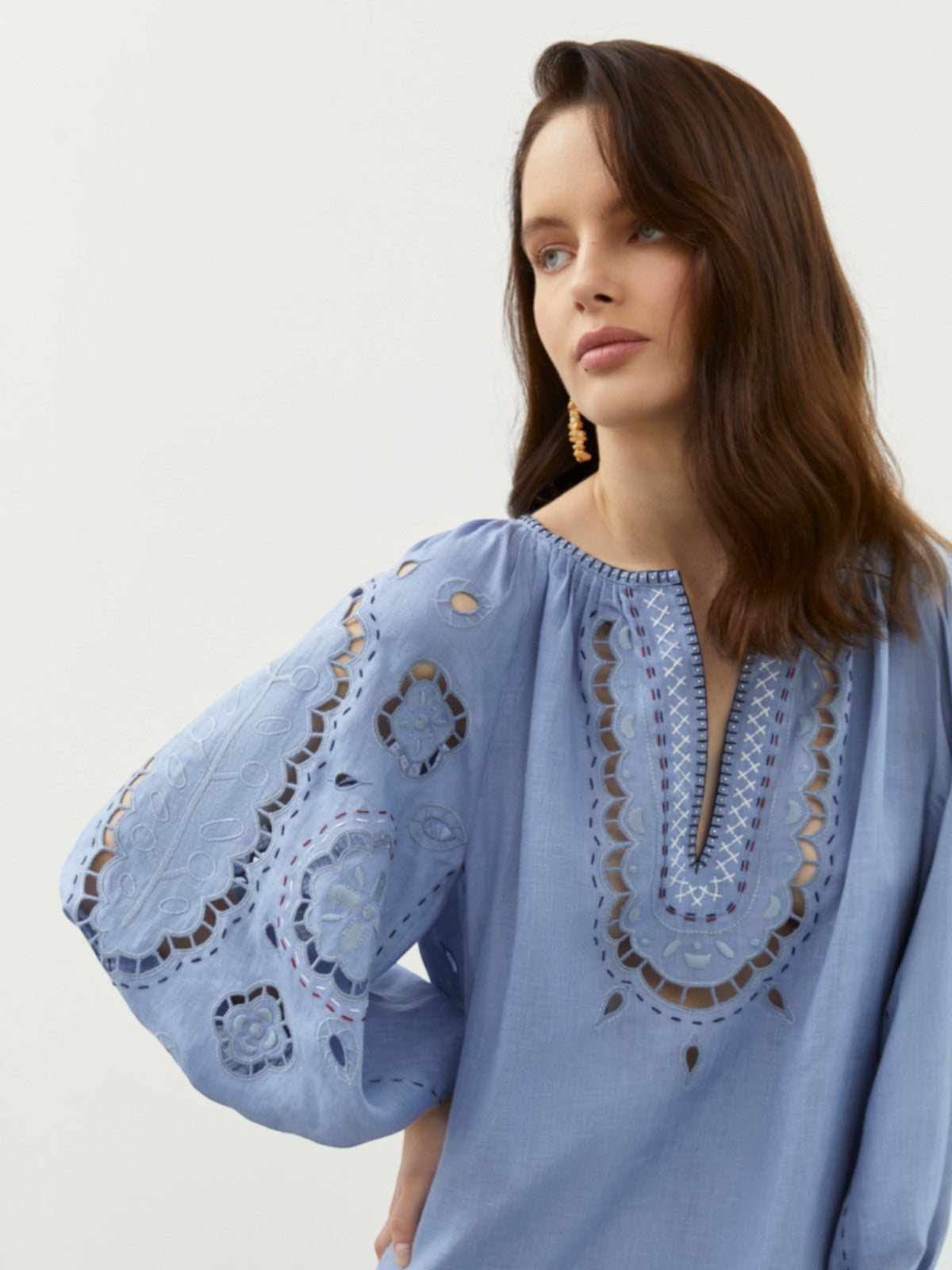 Merezhivo Long Blouse | Pale Blue Merezhivo Long Blouse | Pale Blue