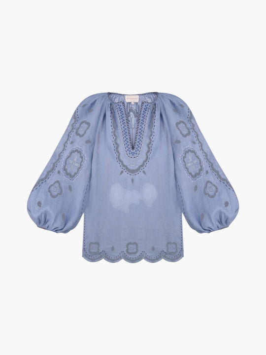 Merezhivo Long Blouse | Pale Blue