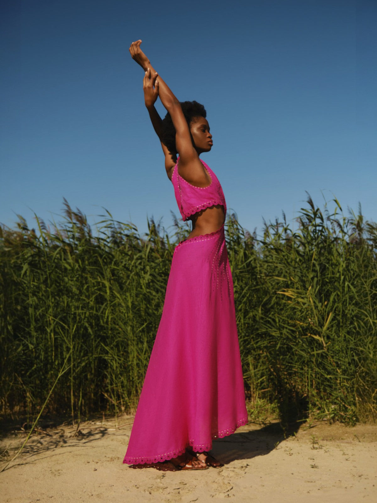 Merezhivo Long Ring Dress | Fuchsia Merezhivo Long Ring Dress | Fuchsia