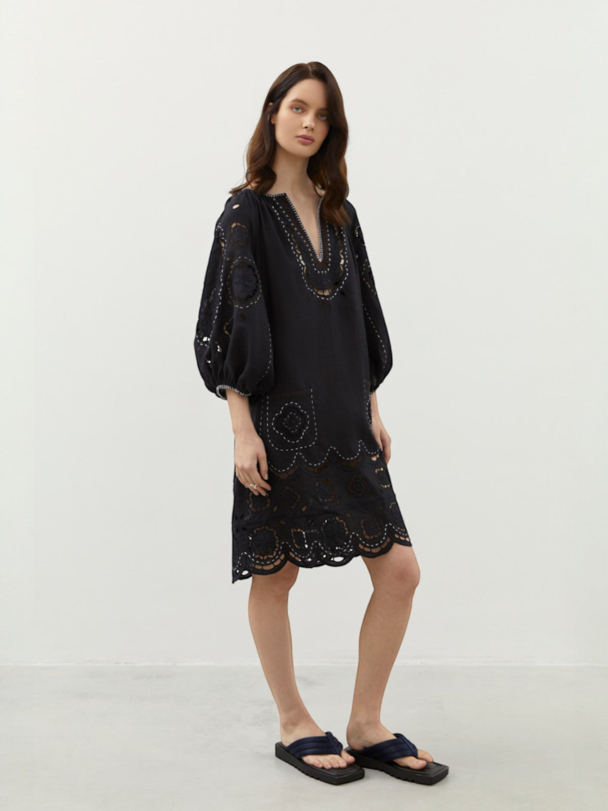 Merezhivo Short Dress | Black Merezhivo Short Dress | Black