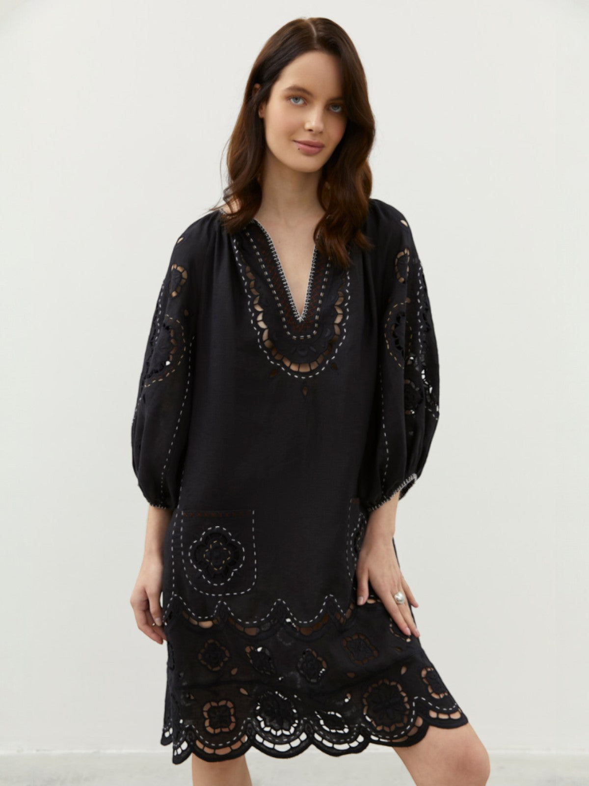 Merezhivo Short Dress | Black Merezhivo Short Dress | Black