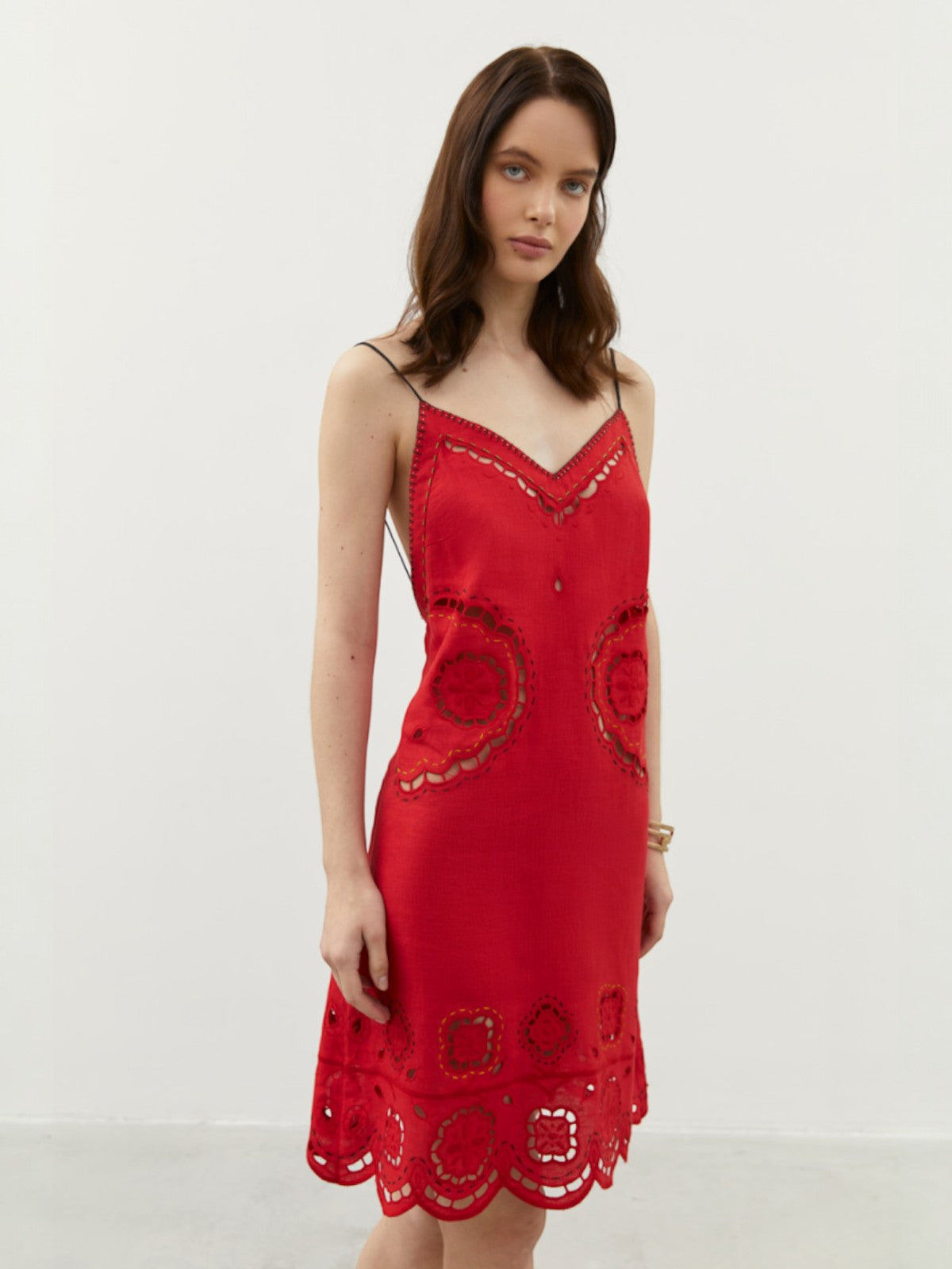 Merezhivo Strap Short Dress | Red Merezhivo Strap Short Dress | Red