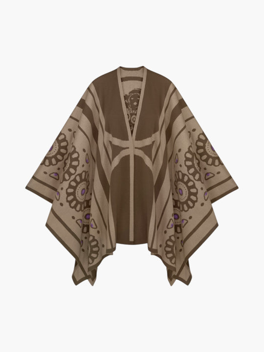 Modern Muse Poncho | Brown Raffia