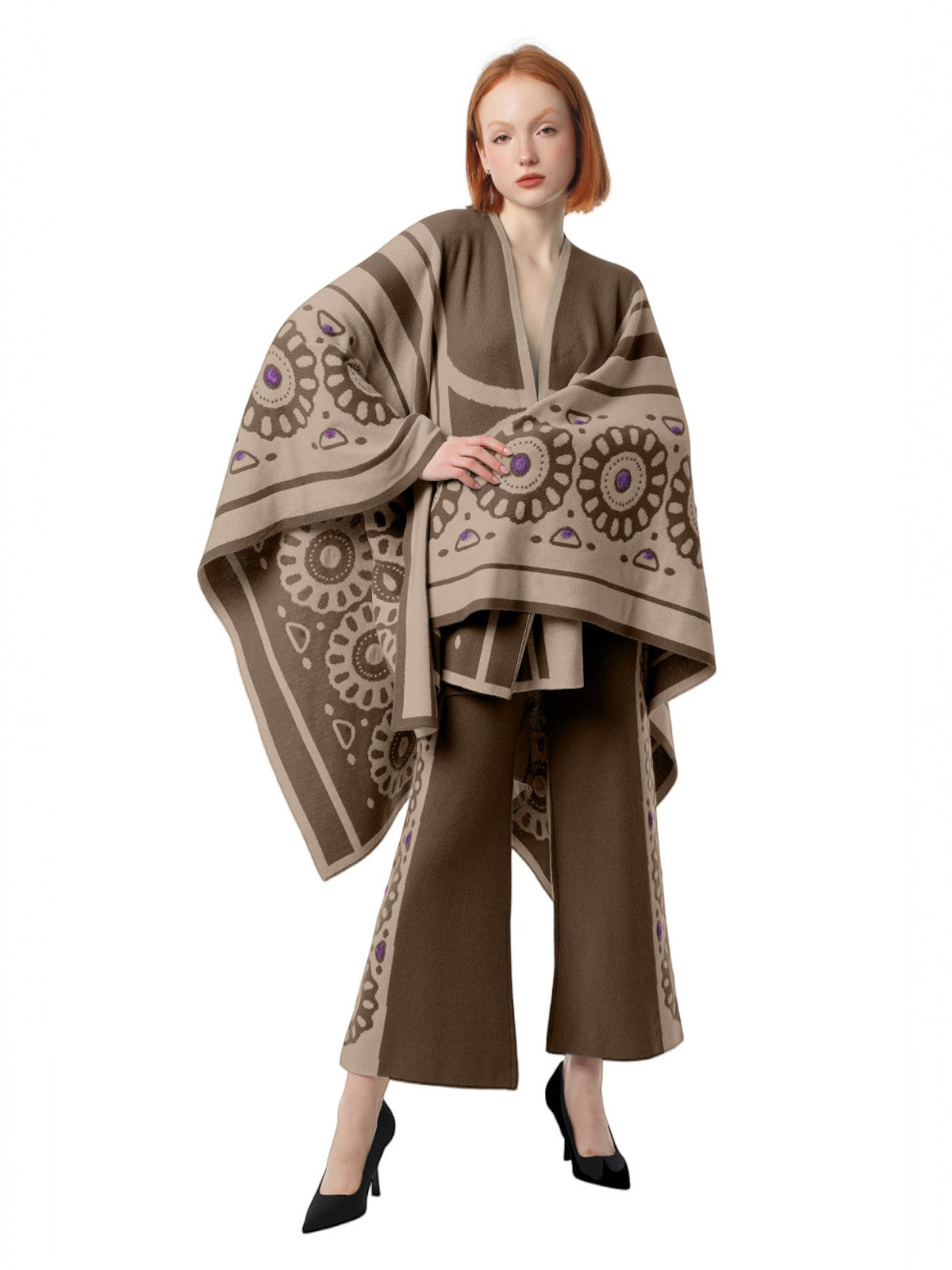 Modern Muse Poncho | Brown Raffia