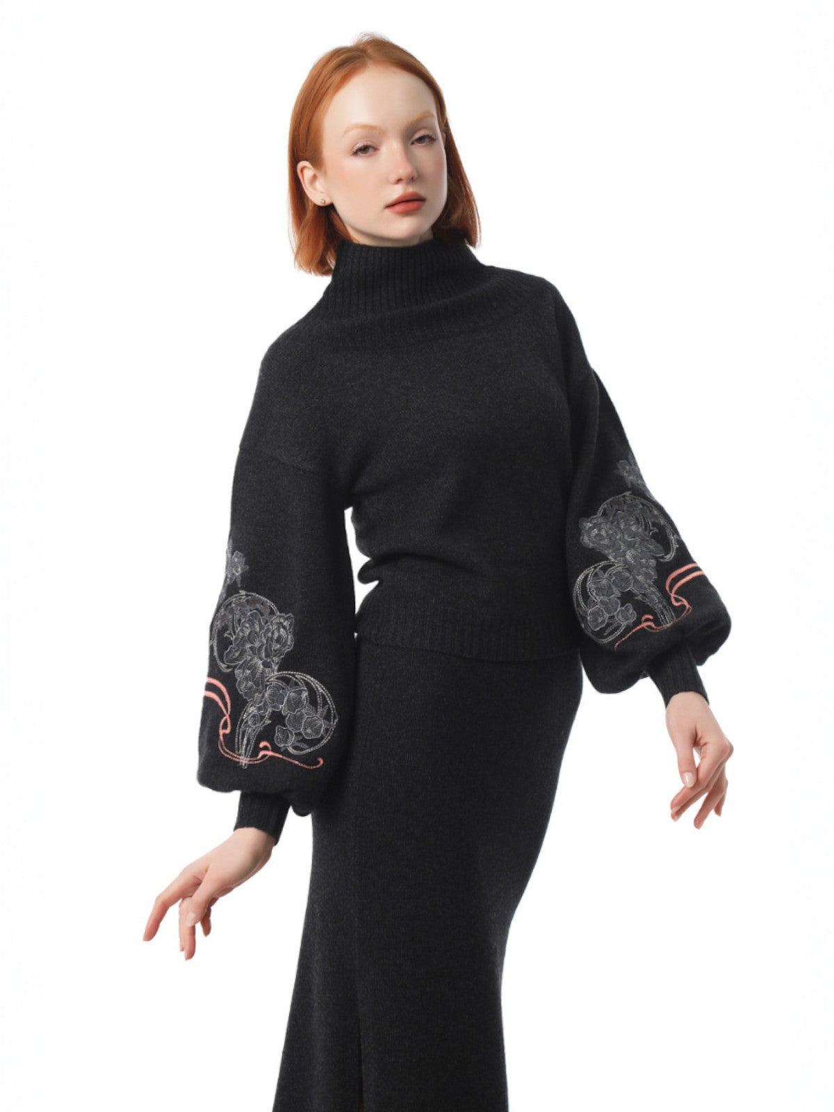 Peonies Jumper | Graphite Peonies Jumper | Graphite