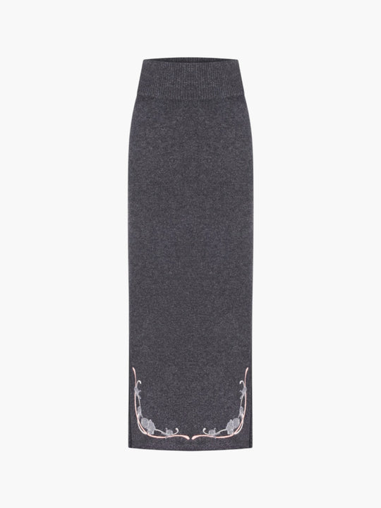 Peonies Skirt | Graphite