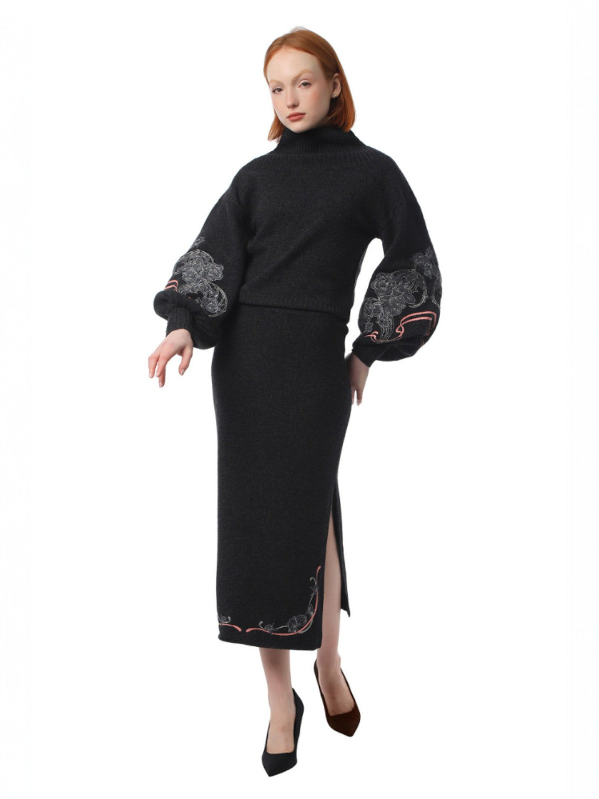 Peonies Skirt | Graphite Peonies Skirt | Graphite