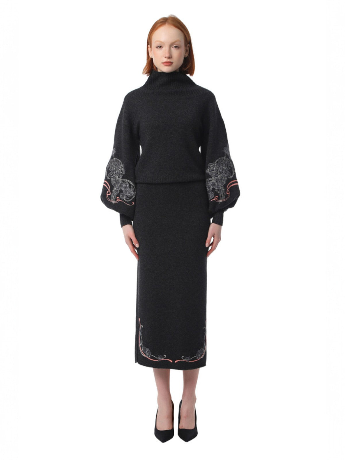 Peonies Skirt | Graphite Peonies Skirt | Graphite