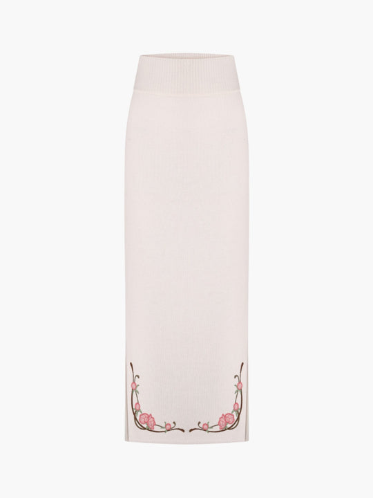 Peonies Skirt | White Ice