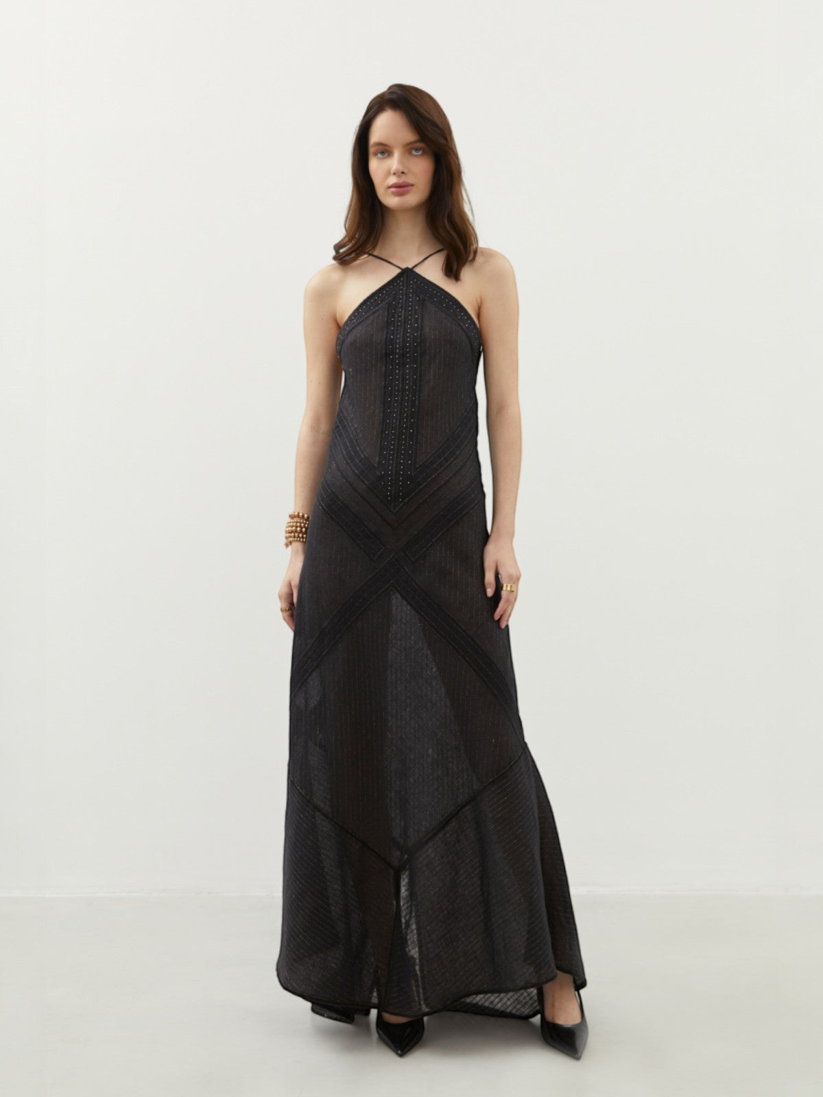 Rain Prayer Long Sarafan | Black Rain Prayer Long Sarafan | Black