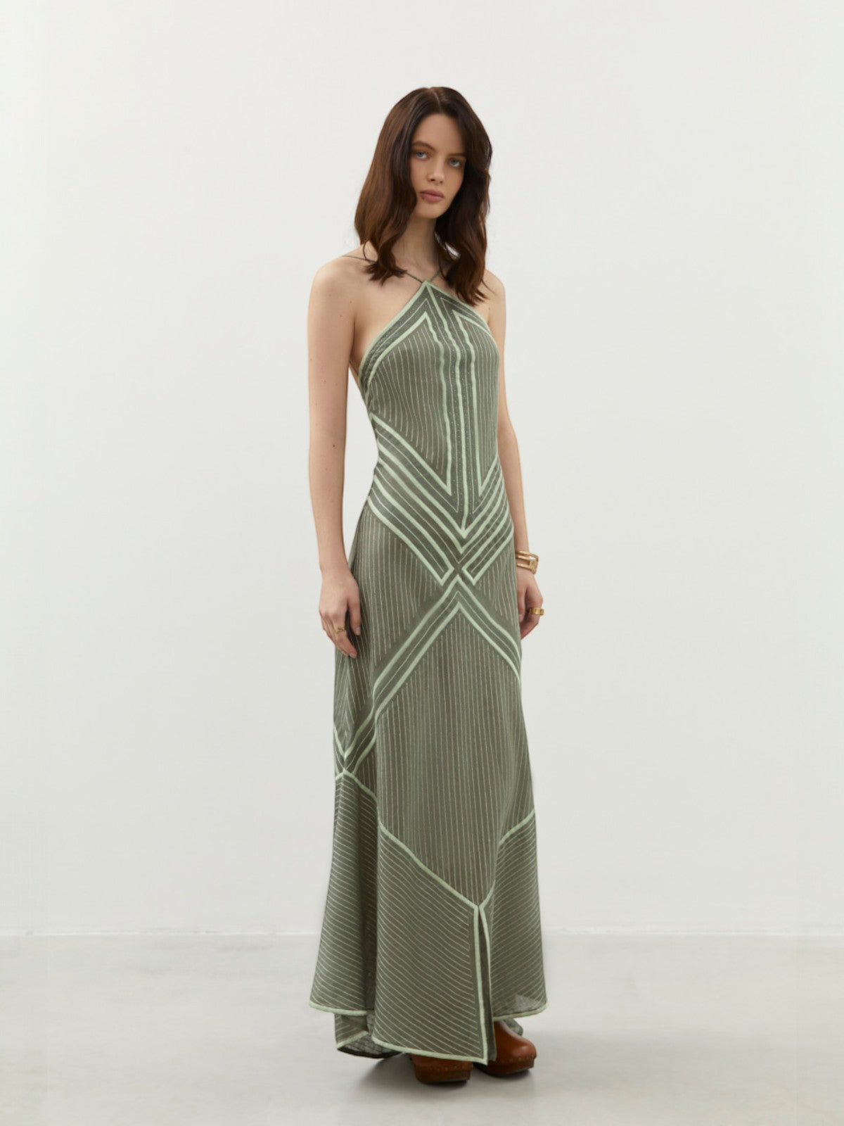 Rain Prayer Long Sarafan | Pale Green Rain Prayer Long Sarafan | Pale Green