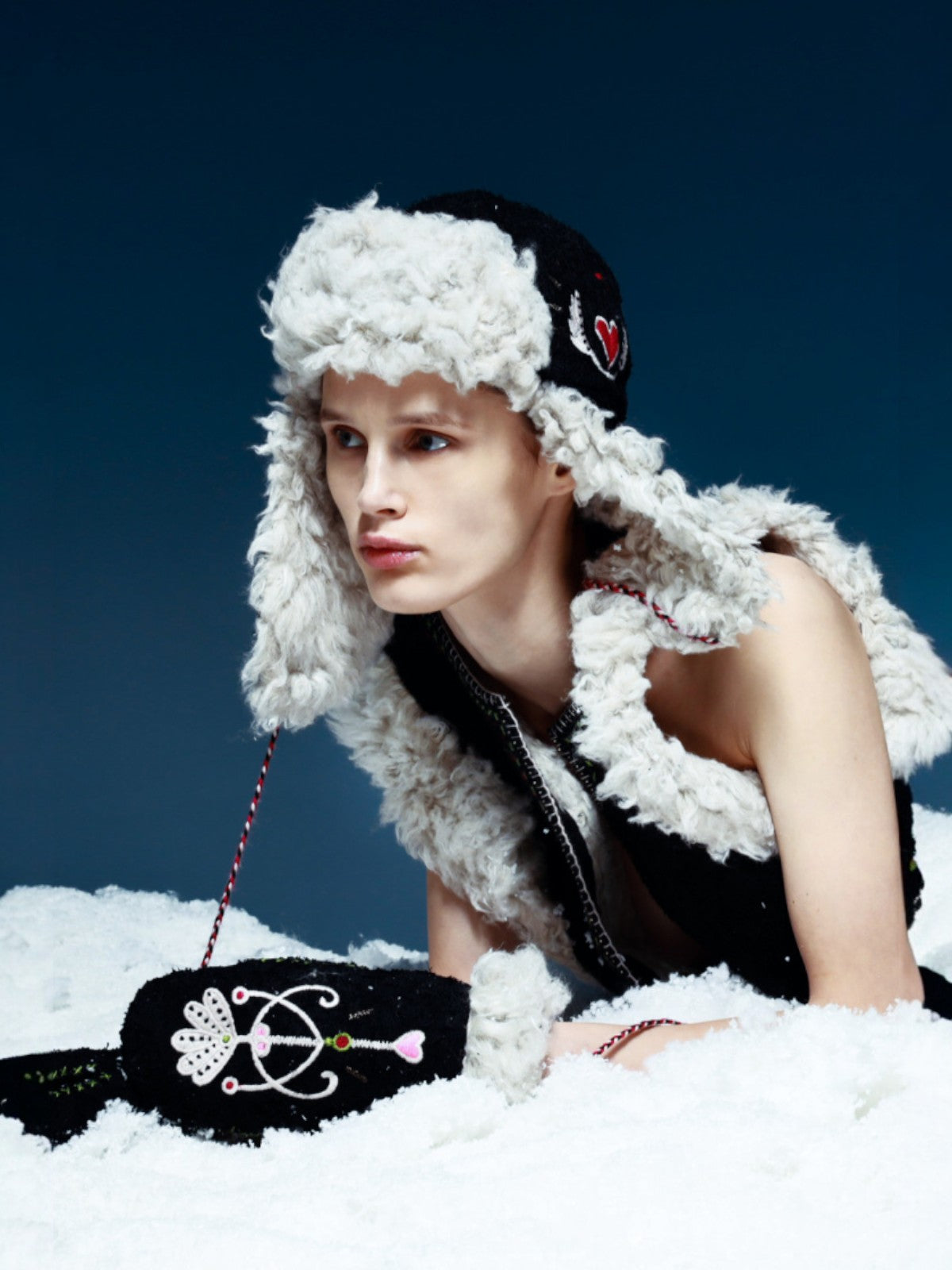 Snowfall Ushanka Hat & Mittens | Black Snowfall Ushanka Hat & Mittens | Black