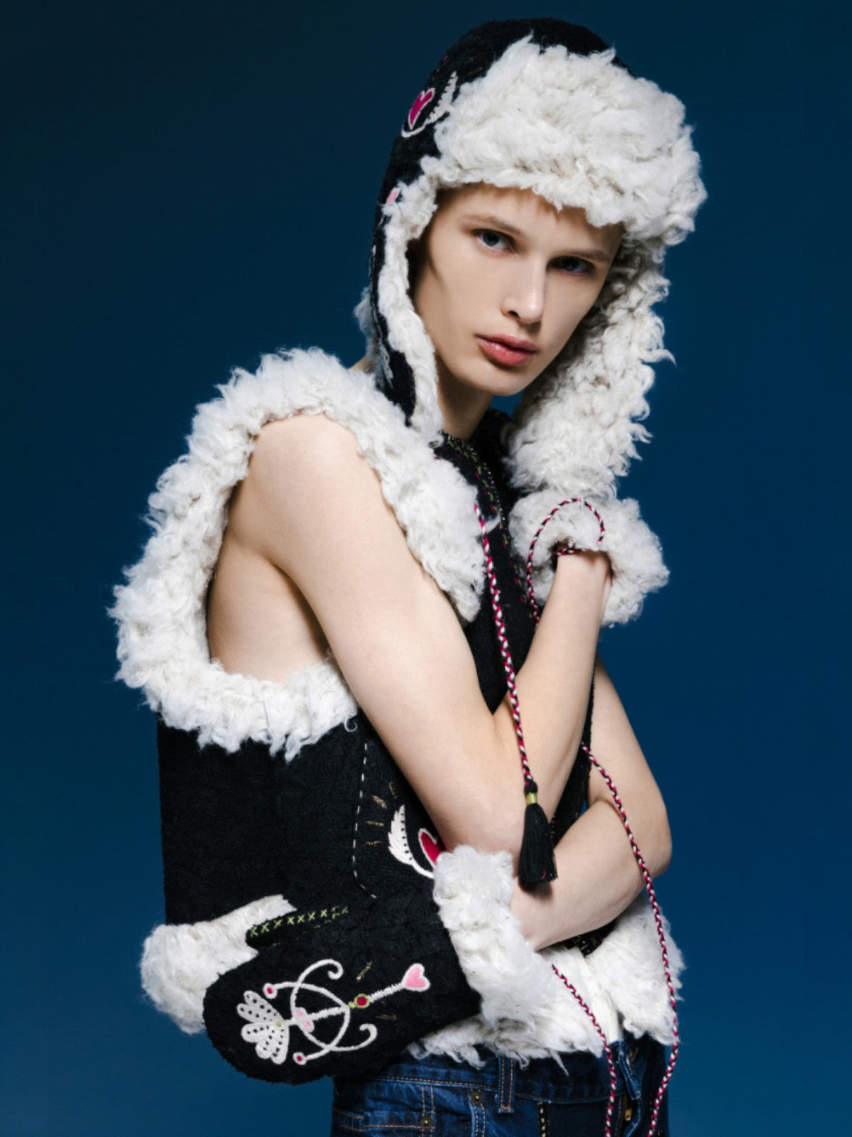 Snowfall Ushanka Hat & Mittens | Black Snowfall Ushanka Hat & Mittens | Black