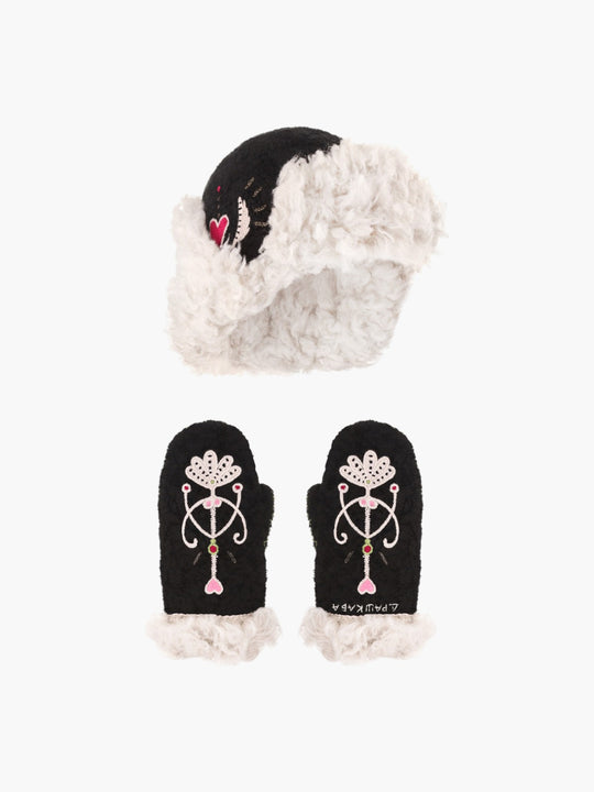 Snowfall Ushanka Hat & Mittens | Black