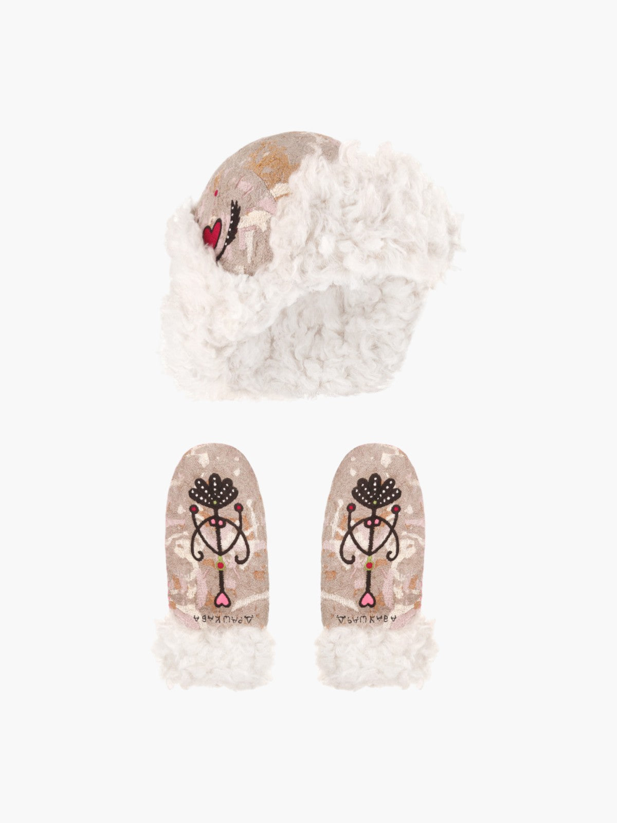 Snowfall Ushanka Hat & Mittens | Beige Snowfall Ushanka Hat & Mittens | Beige