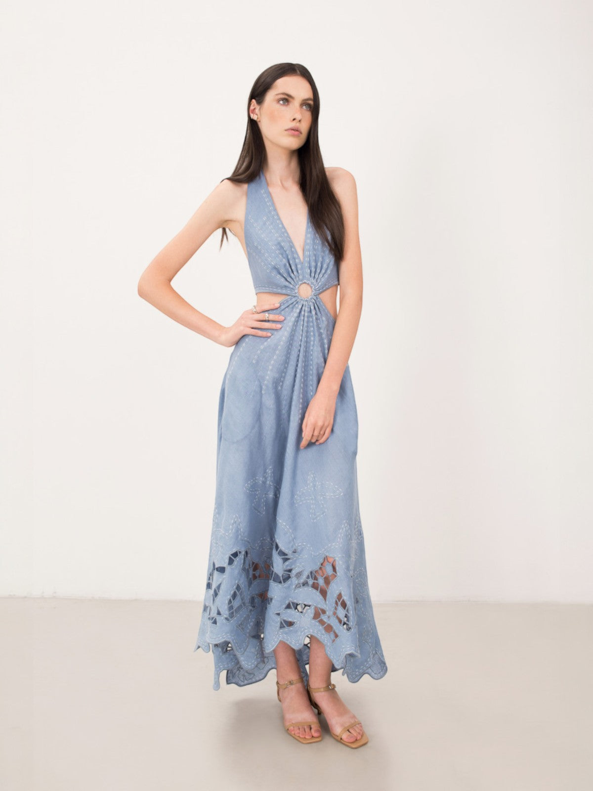 To the Light Long Sarafan Dress | Pale Blue To the Light Long Sarafan Dress | Pale Blue