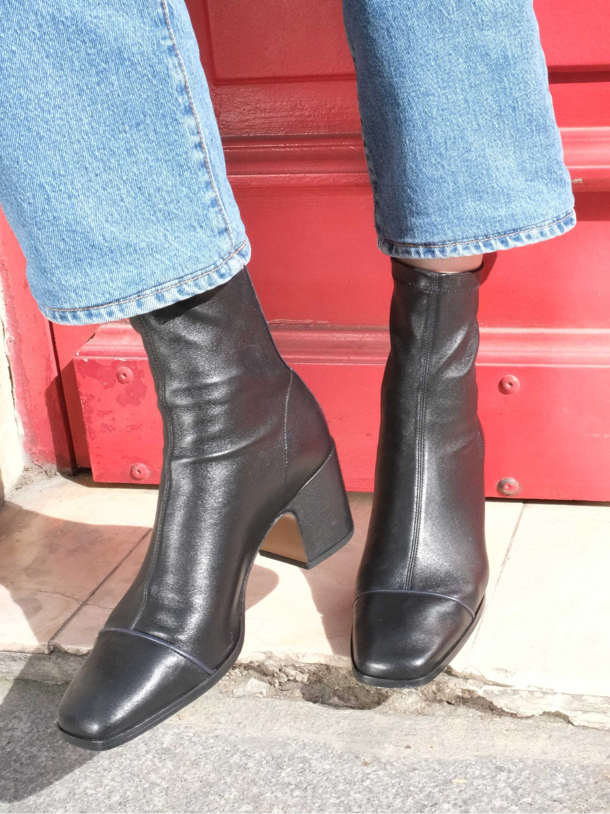 Aria Ankle Boots | Black Stretch Nappa Aria Ankle Boots | Black Stretch Nappa