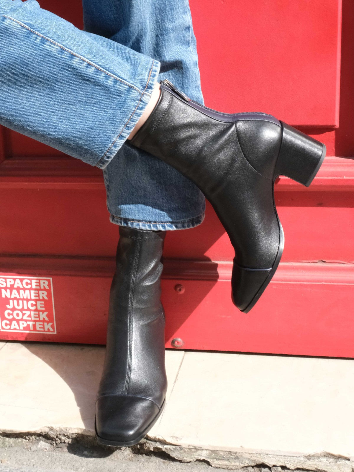 Aria Ankle Boots | Black Stretch Nappa Aria Ankle Boots | Black Stretch Nappa