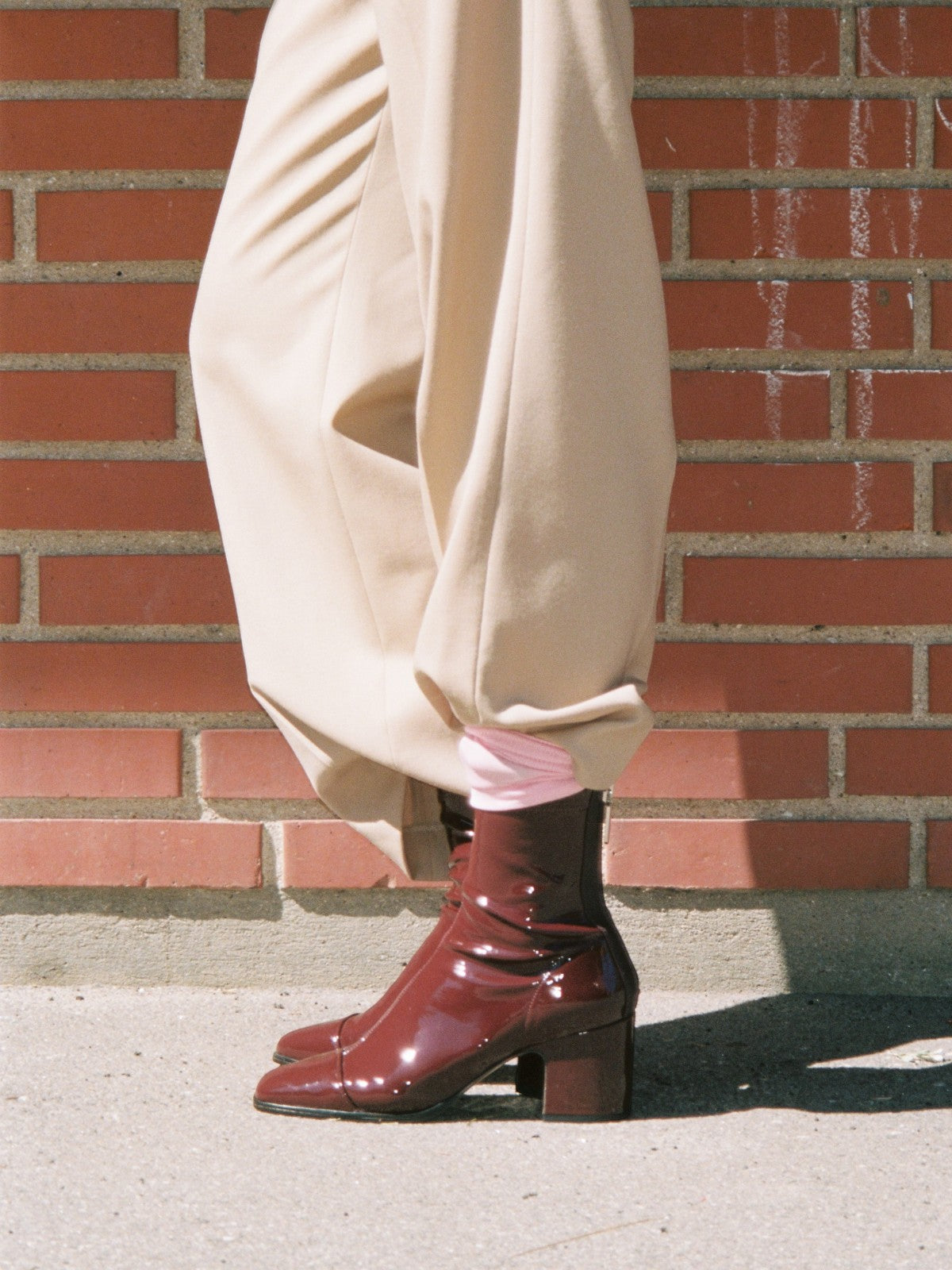 Aria Ankle Boots | Deep Red Stretch Patent Aria Ankle Boots | Deep Red Stretch Patent