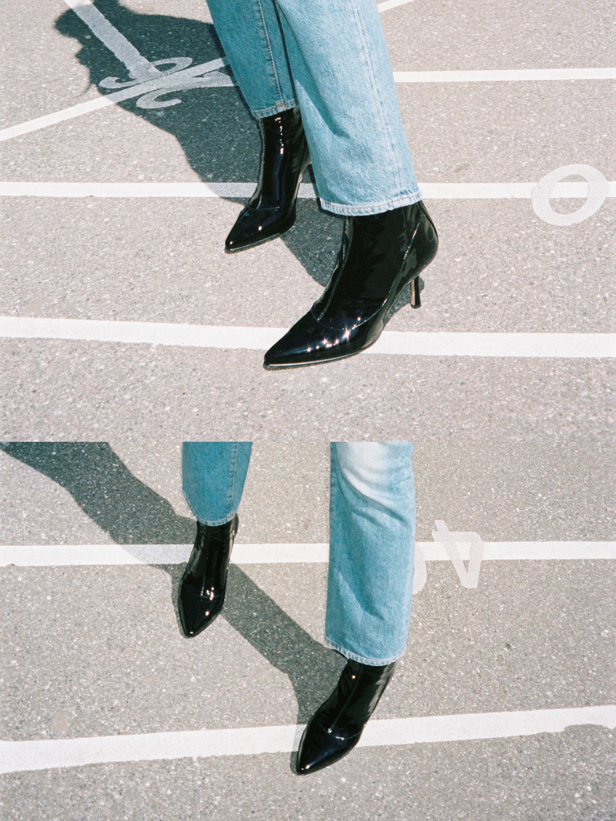 Looping Ankle Boots | Patent Black Looping Ankle Boots | Patent Black