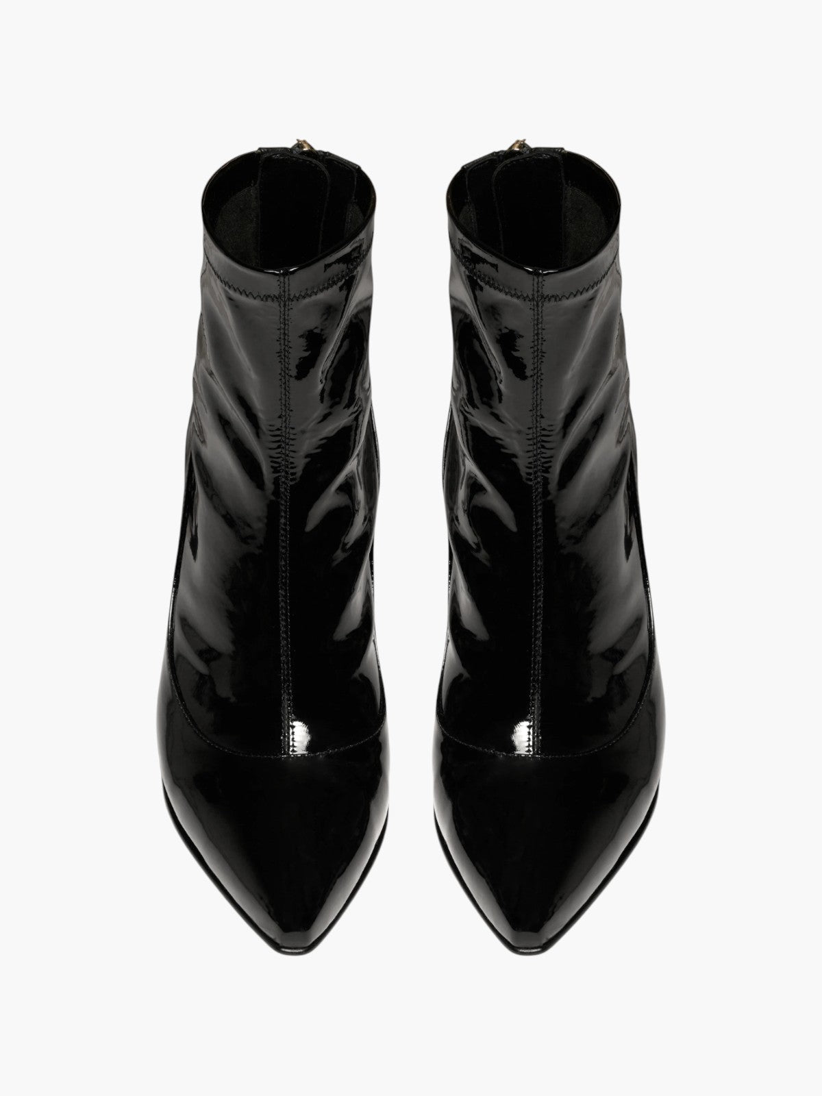 Looping Ankle Boots | Patent Black Looping Ankle Boots | Patent Black