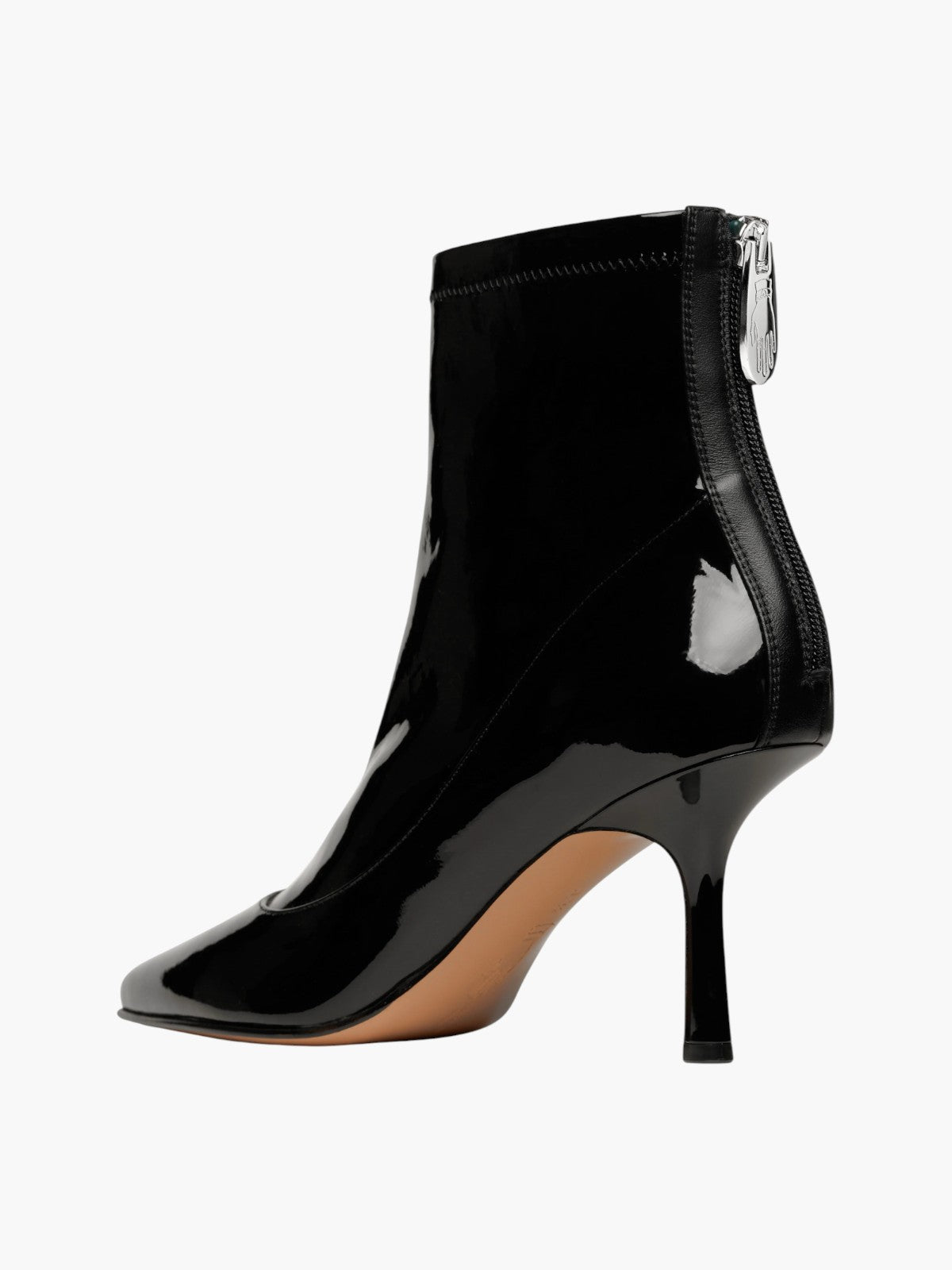 Looping Ankle Boots | Patent Black Looping Ankle Boots | Patent Black