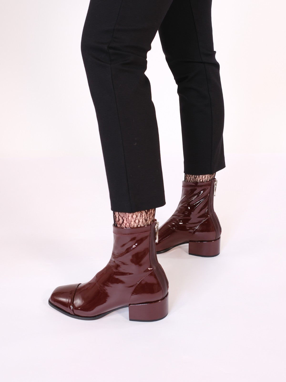 Strada Boots | Deep Red Stretch Patent Strada Boots | Deep Red Stretch Patent
