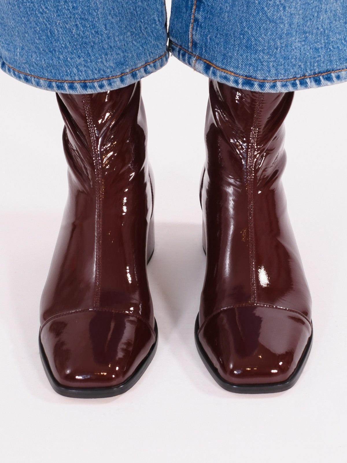 Strada Boots | Deep Red Stretch Patent Strada Boots | Deep Red Stretch Patent