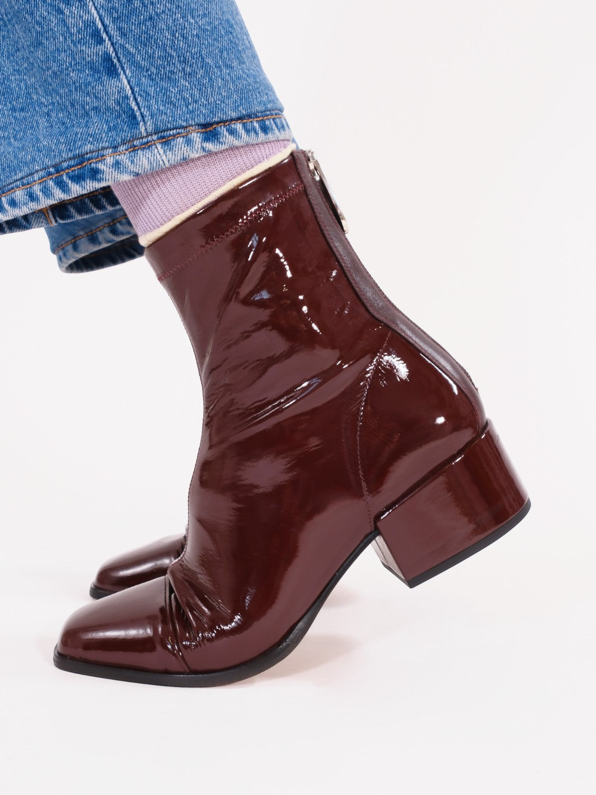 Strada Boots | Deep Red Stretch Patent Strada Boots | Deep Red Stretch Patent