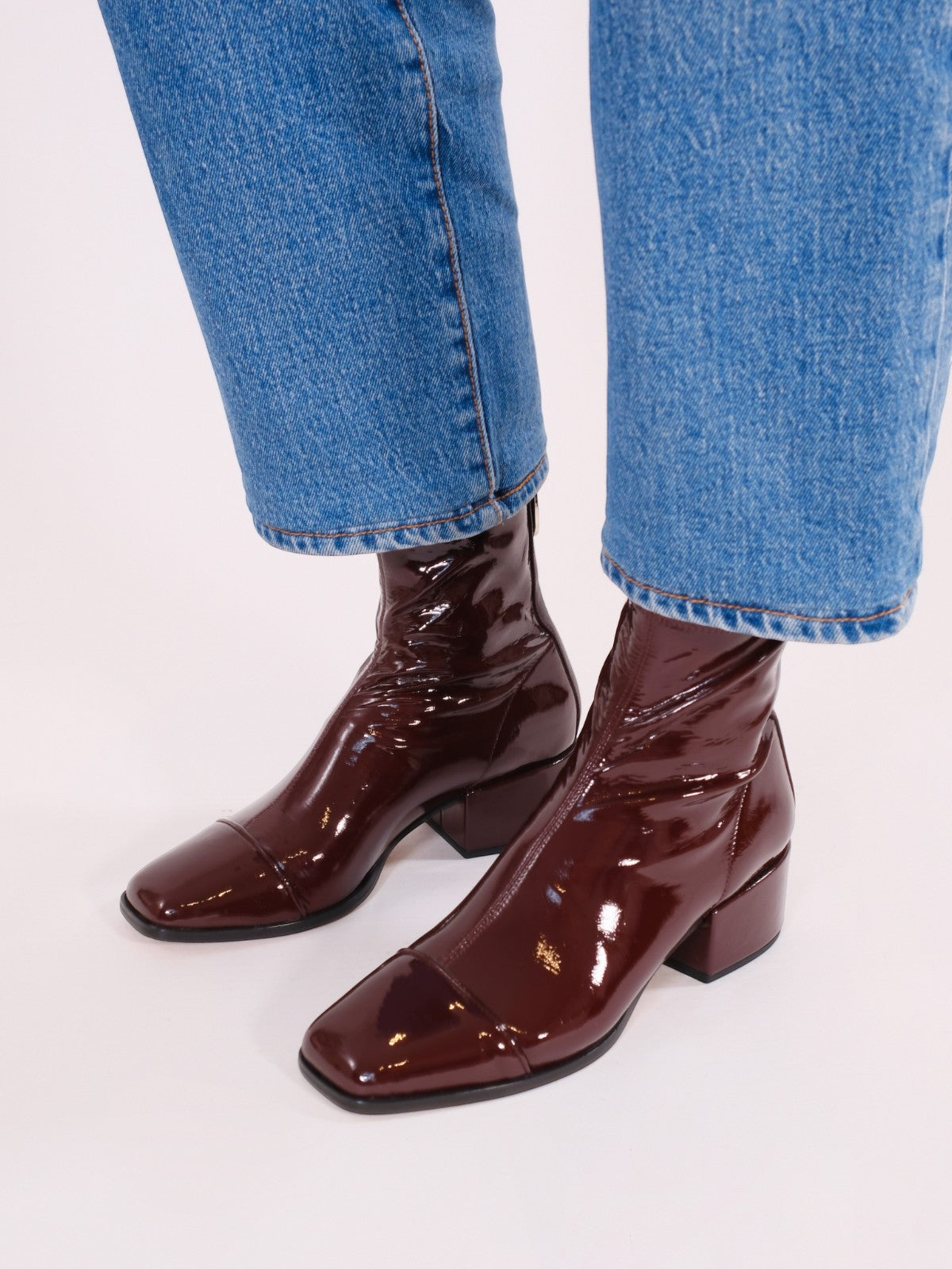Strada Boots | Deep Red Stretch Patent Strada Boots | Deep Red Stretch Patent