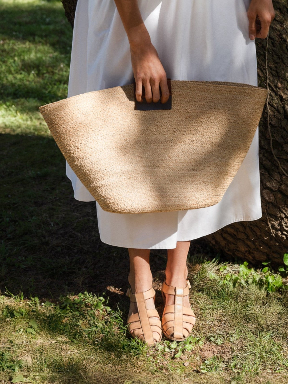 Large Raffia Cesta Bag | Black Large Raffia Cesta Bag | Black