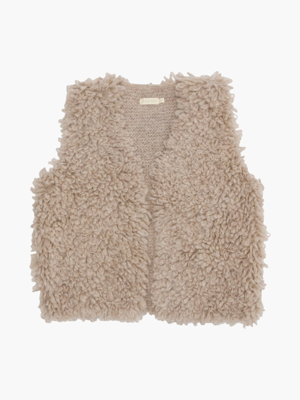 Crop Shag Vest | Taupe Crop Shag Vest | Taupe