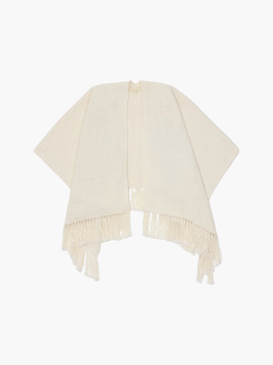 Herringbone Ruana | Ivory