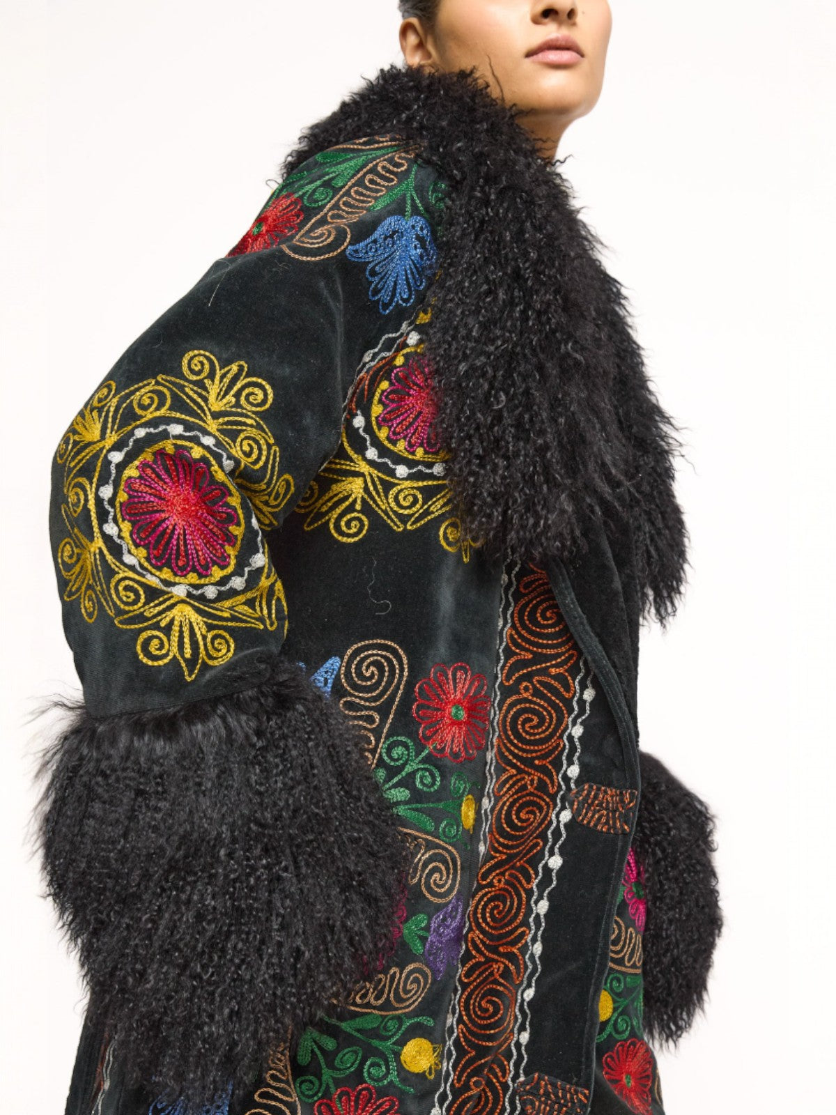 Aisara Wrap Coat - L | Multi Print/Black Aisara Wrap Coat - L | Multi Print/Black