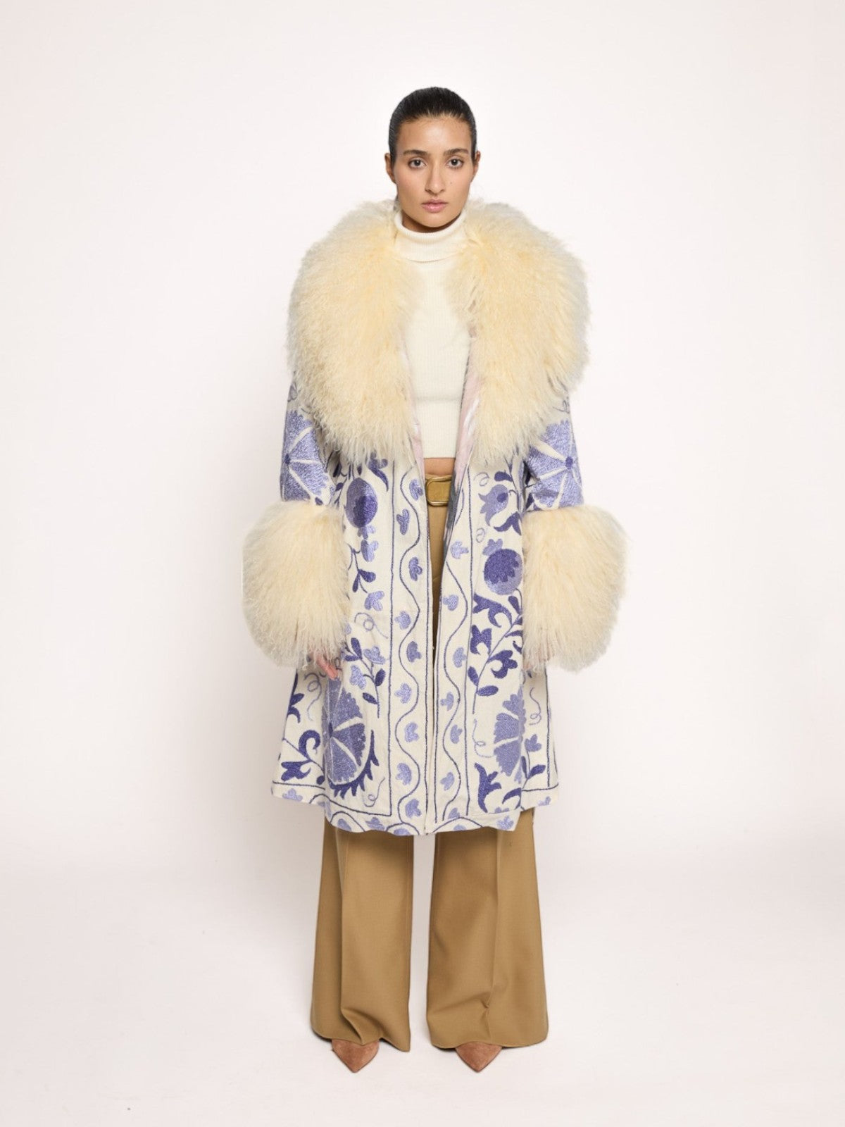 Raffaella Coat - S | Purple/Ivory Raffaella Coat - S | Purple/Ivory