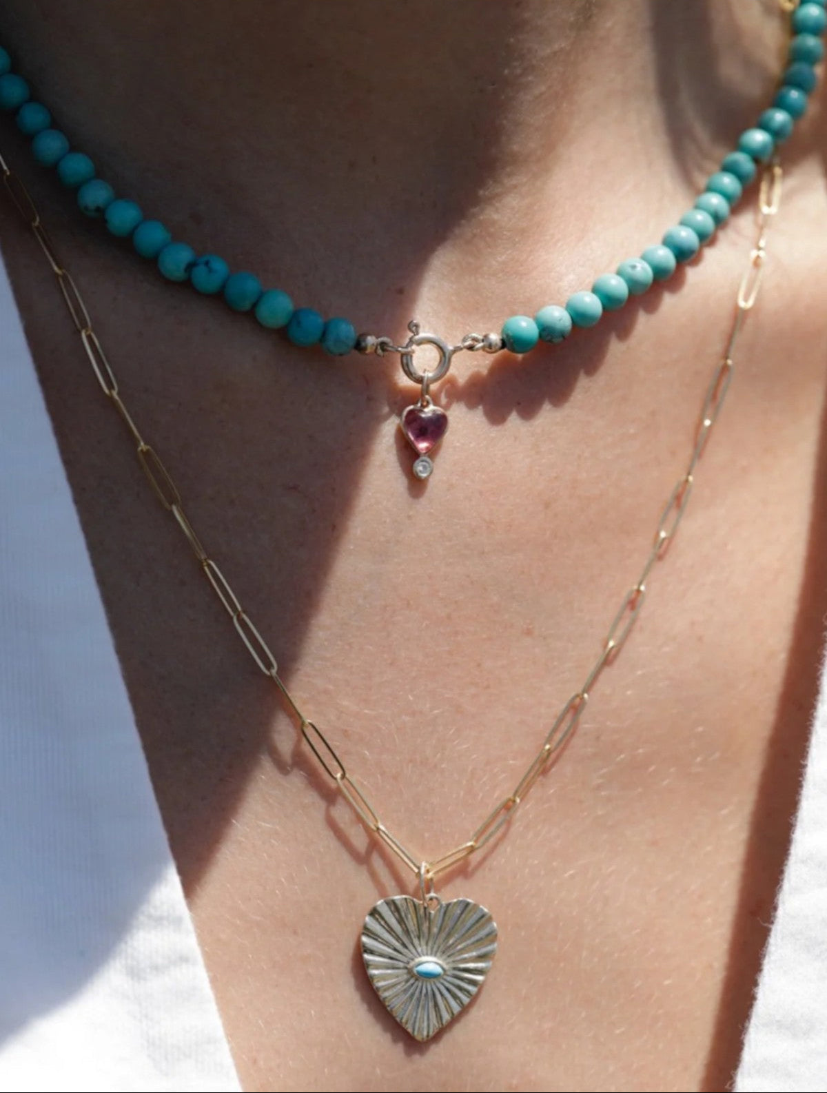 Natural Arizona Turquoise Beaded Necklace Natural Arizona Turquoise Beaded Necklace