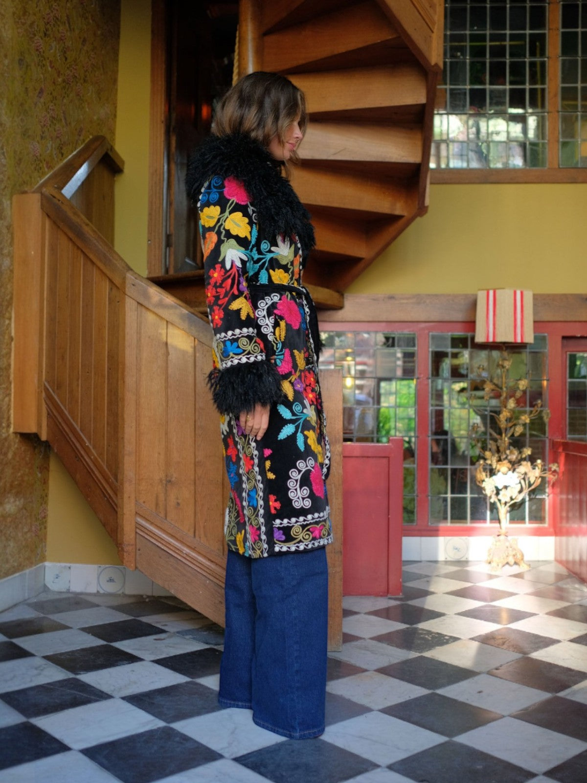 Aisara Wrap Coat - S/M | Print/Black Aisara Wrap Coat - S/M | Print/Black