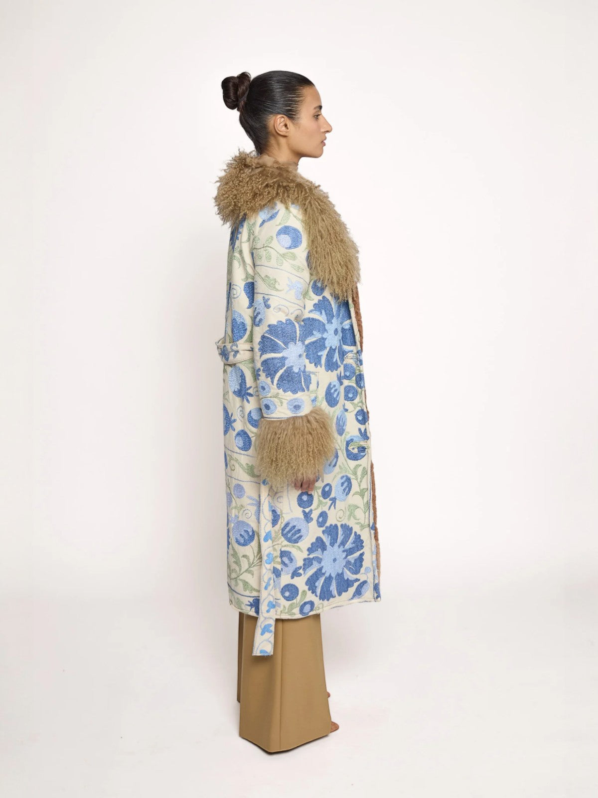 Aisara Wrap Coat - S | Blue Print/White Aisara Wrap Coat - S | Blue Print/White