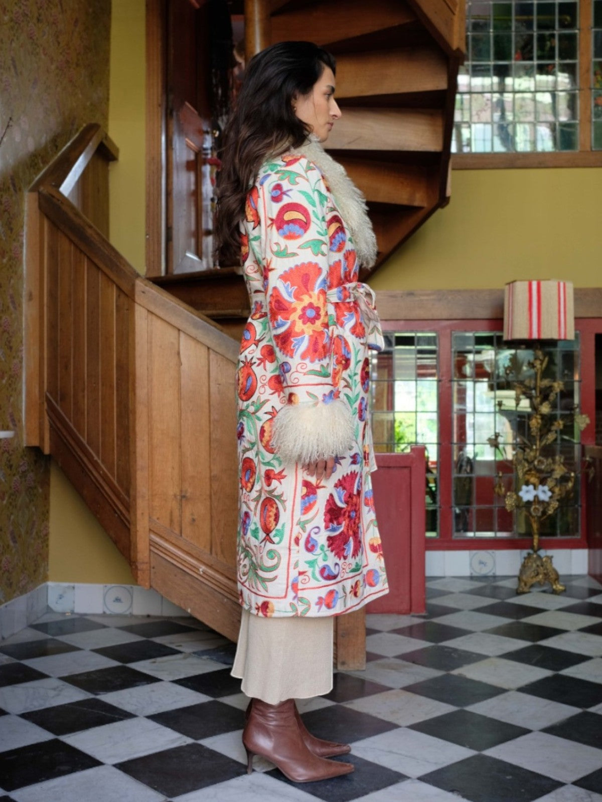 Aisara Wrap Coat - S | Multi Print/Ivory Aisara Wrap Coat - S | Multi Print/Ivory