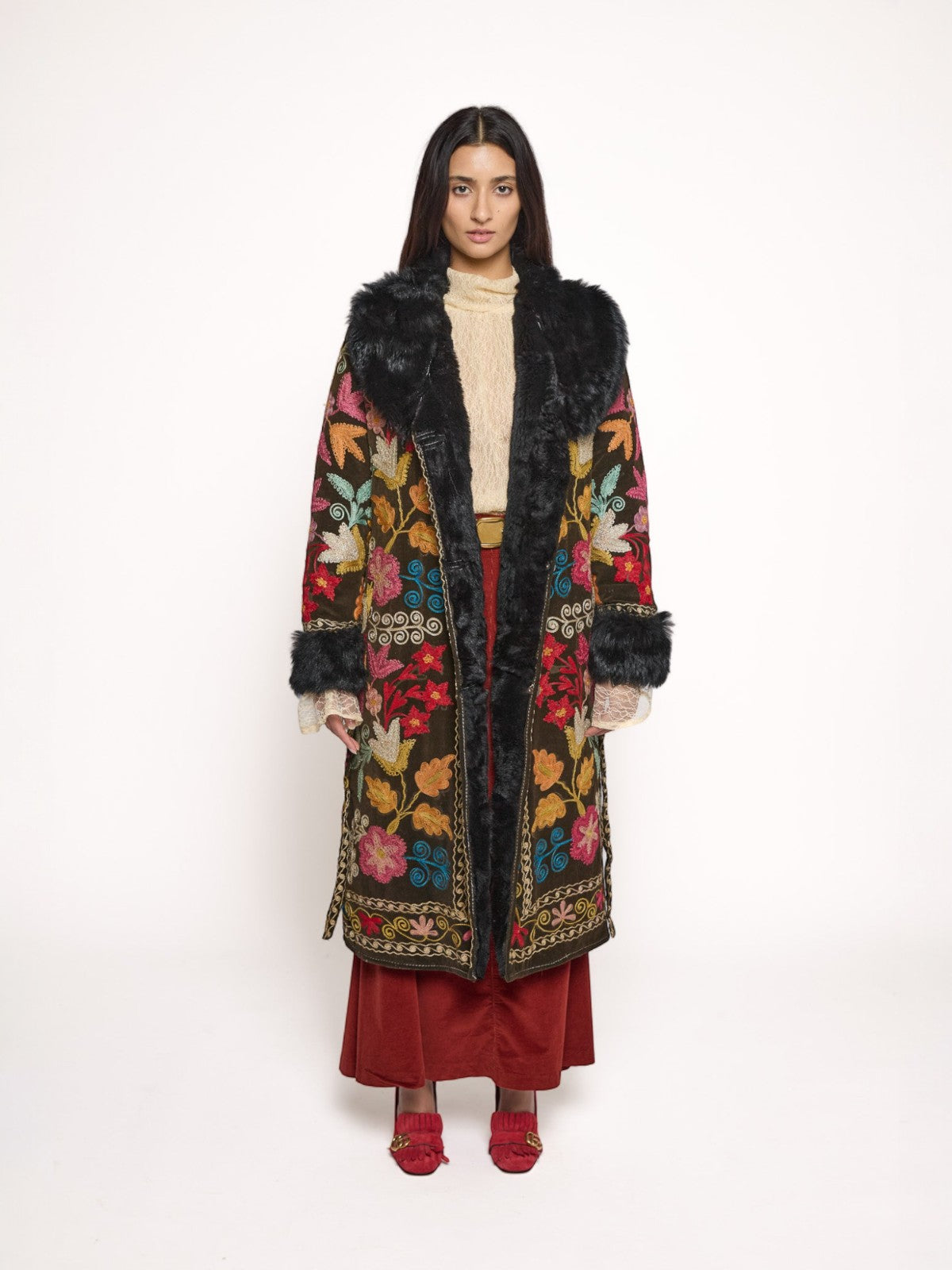 Aisara Wrap Coat - L | Multi/Brown Aisara Wrap Coat - L | Multi/Brown
