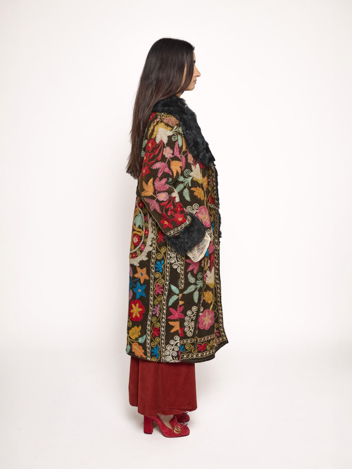 Aisara Wrap Coat - L | Multi/Brown Aisara Wrap Coat - L | Multi/Brown