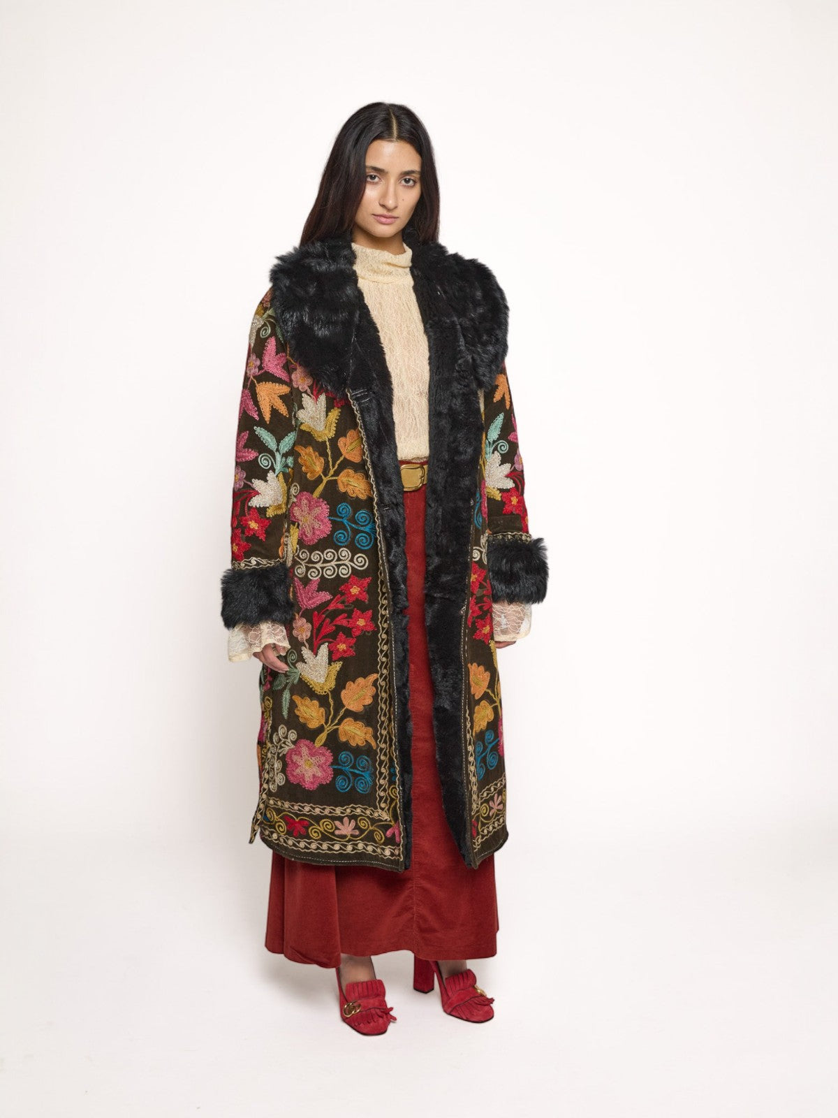 Aisara Wrap Coat - L | Multi/Brown Aisara Wrap Coat - L | Multi/Brown