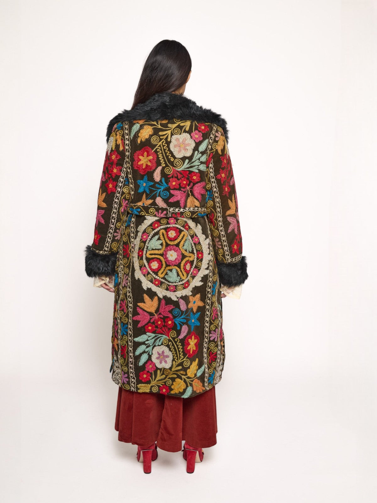 Aisara Wrap Coat - L | Multi/Brown Aisara Wrap Coat - L | Multi/Brown