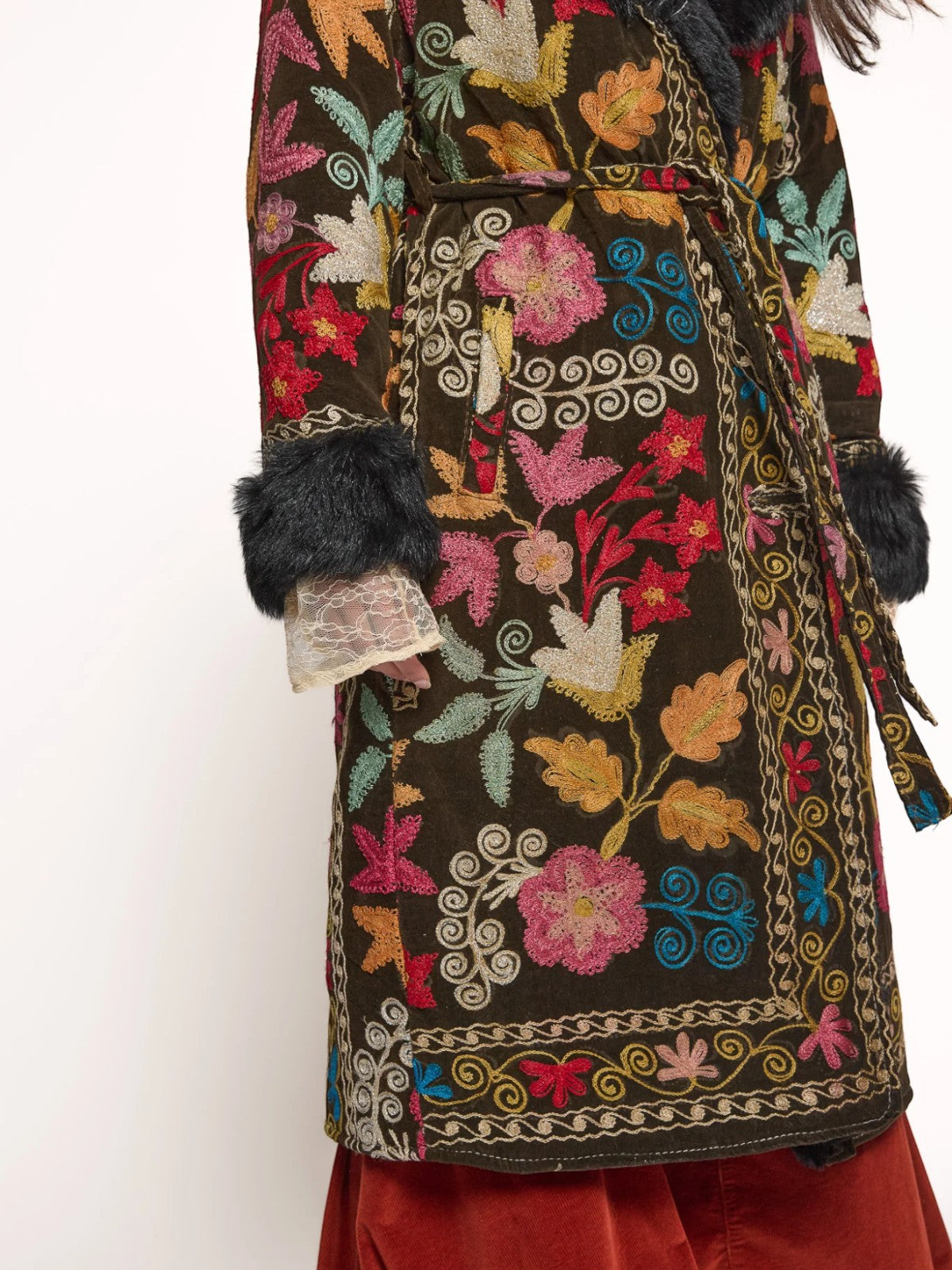 Aisara Wrap Coat - L | Multi/Brown Aisara Wrap Coat - L | Multi/Brown