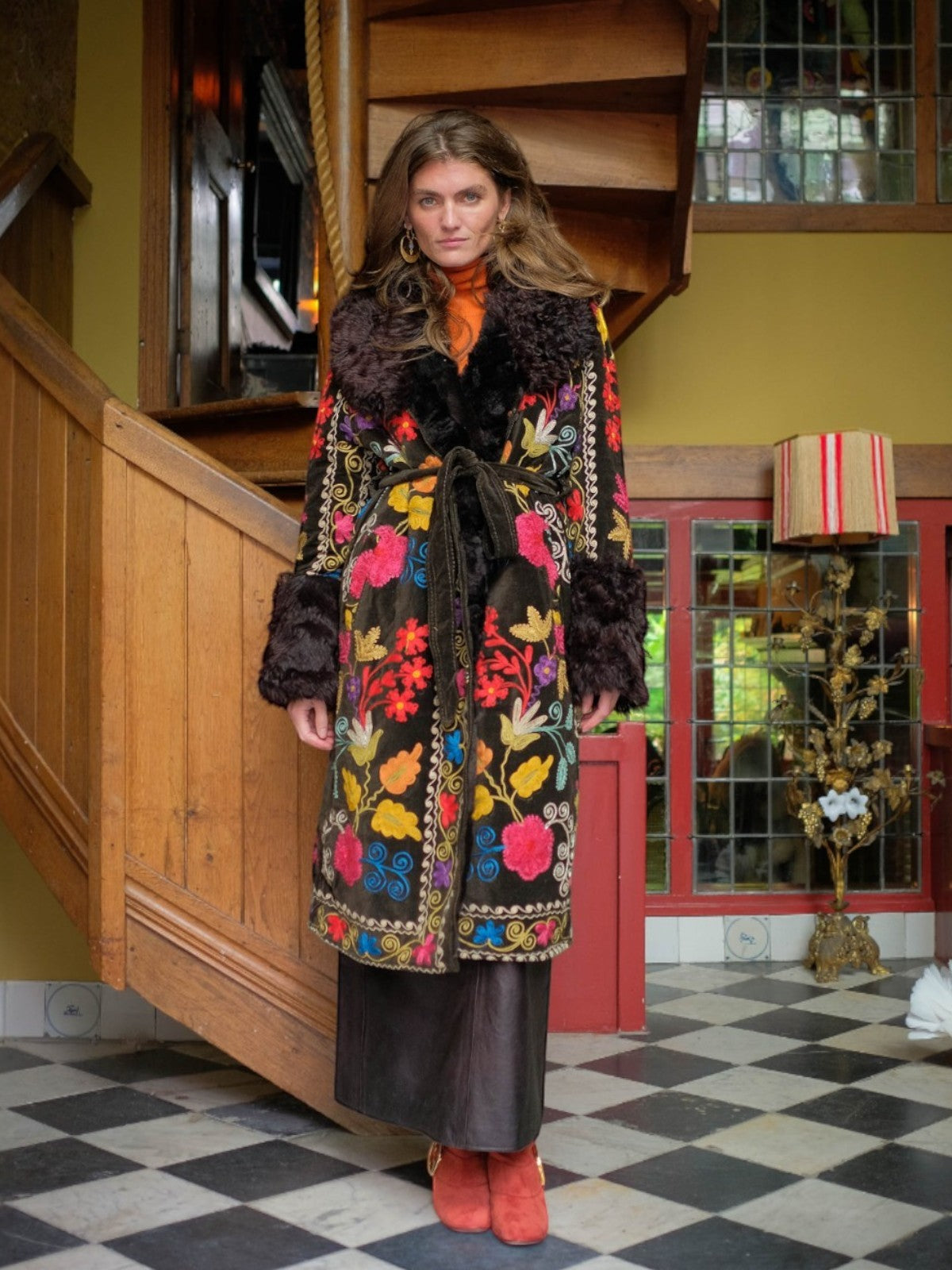 Aisara Wrap Coat - S | Multi Print/Black Aisara Wrap Coat - S | Multi Print/Black