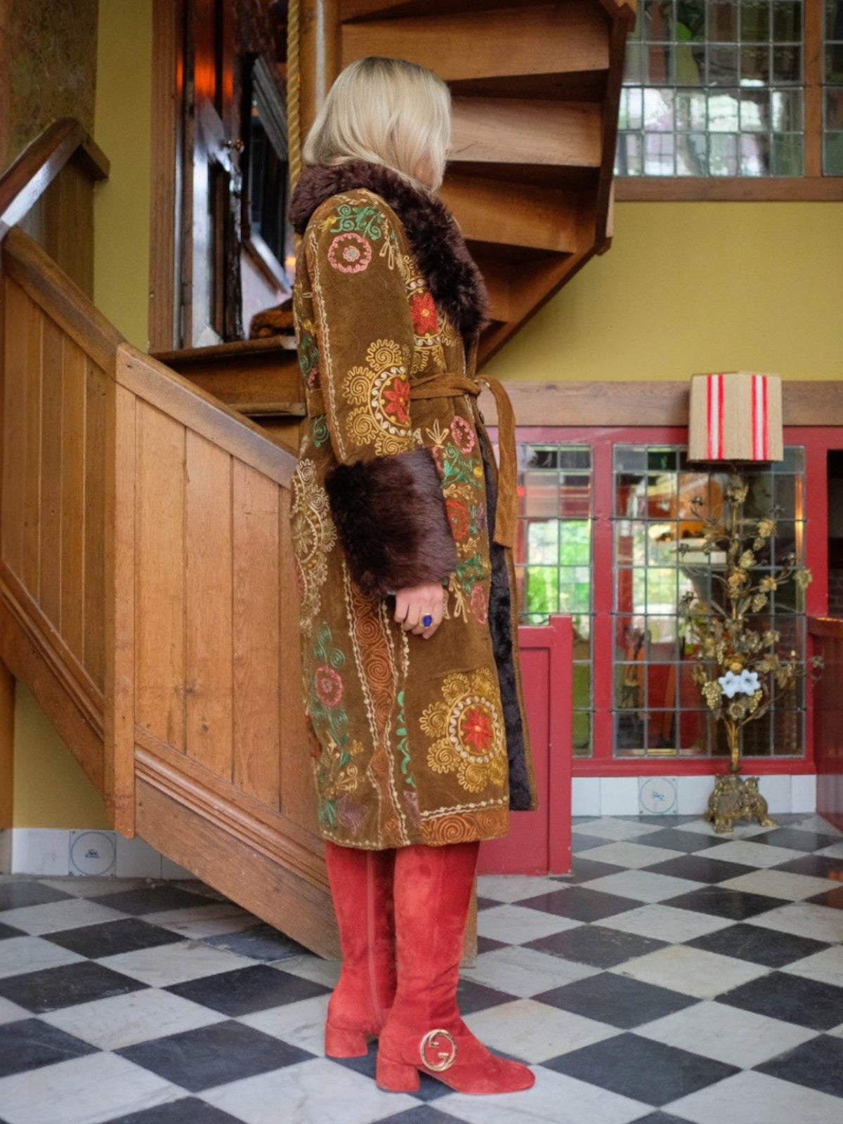 Aisara Wrap Coat - L | Multi Print/Brown Aisara Wrap Coat - L | Multi Print/Brown