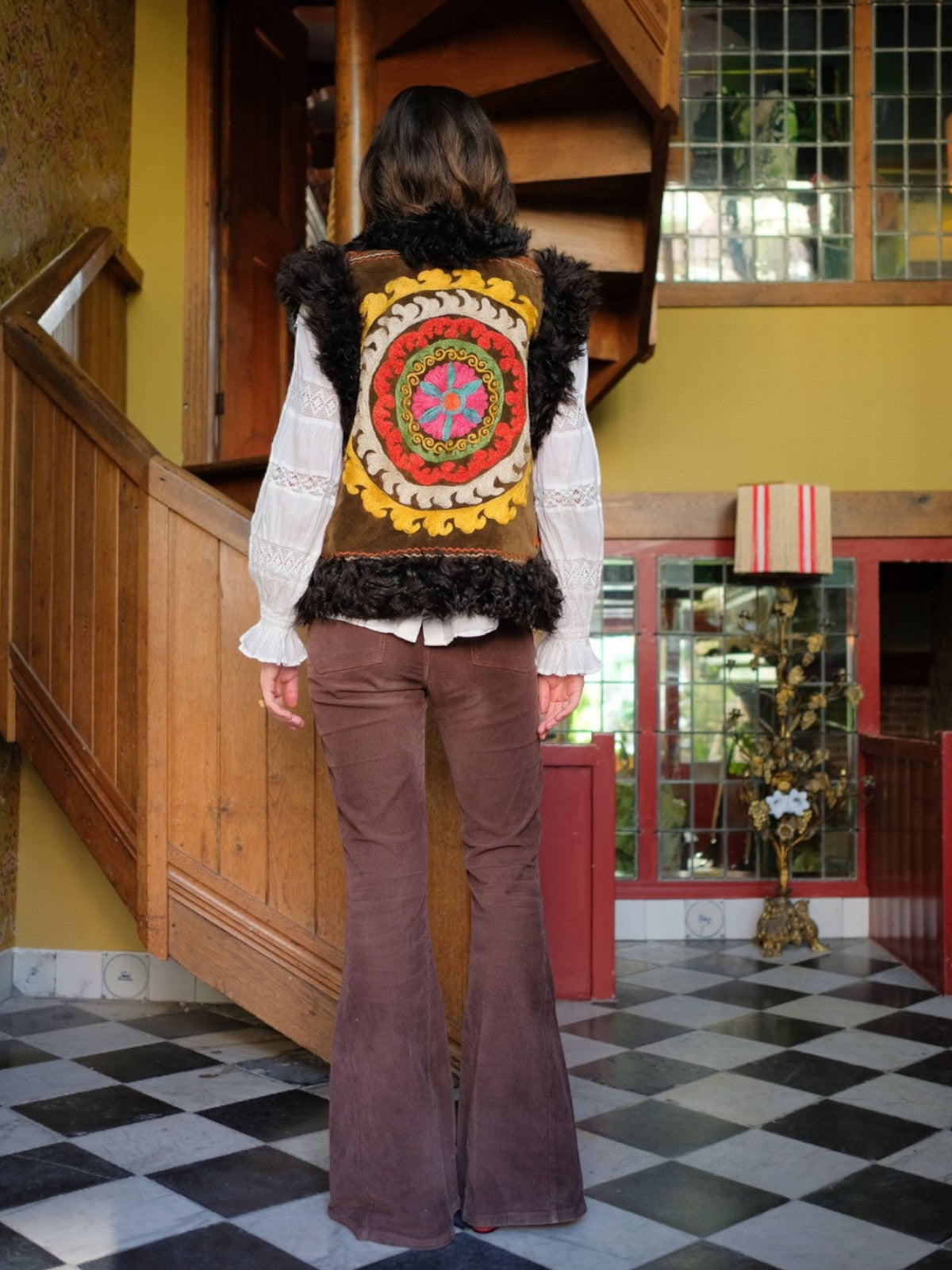 Aziz Waistcoat - M/L | Brown Print/Black Aziz Waistcoat - M/L | Brown Print/Black