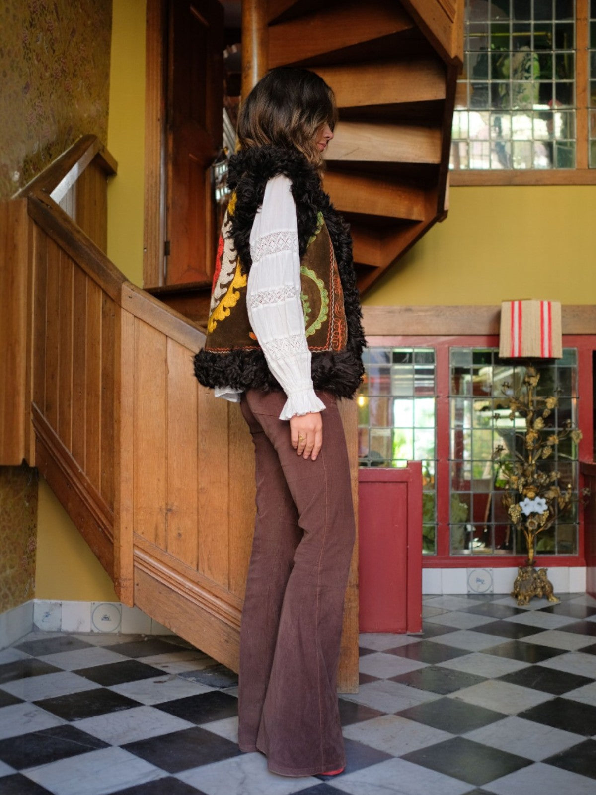 Aziz Waistcoat - M/L | Brown Print/Black Aziz Waistcoat - M/L | Brown Print/Black